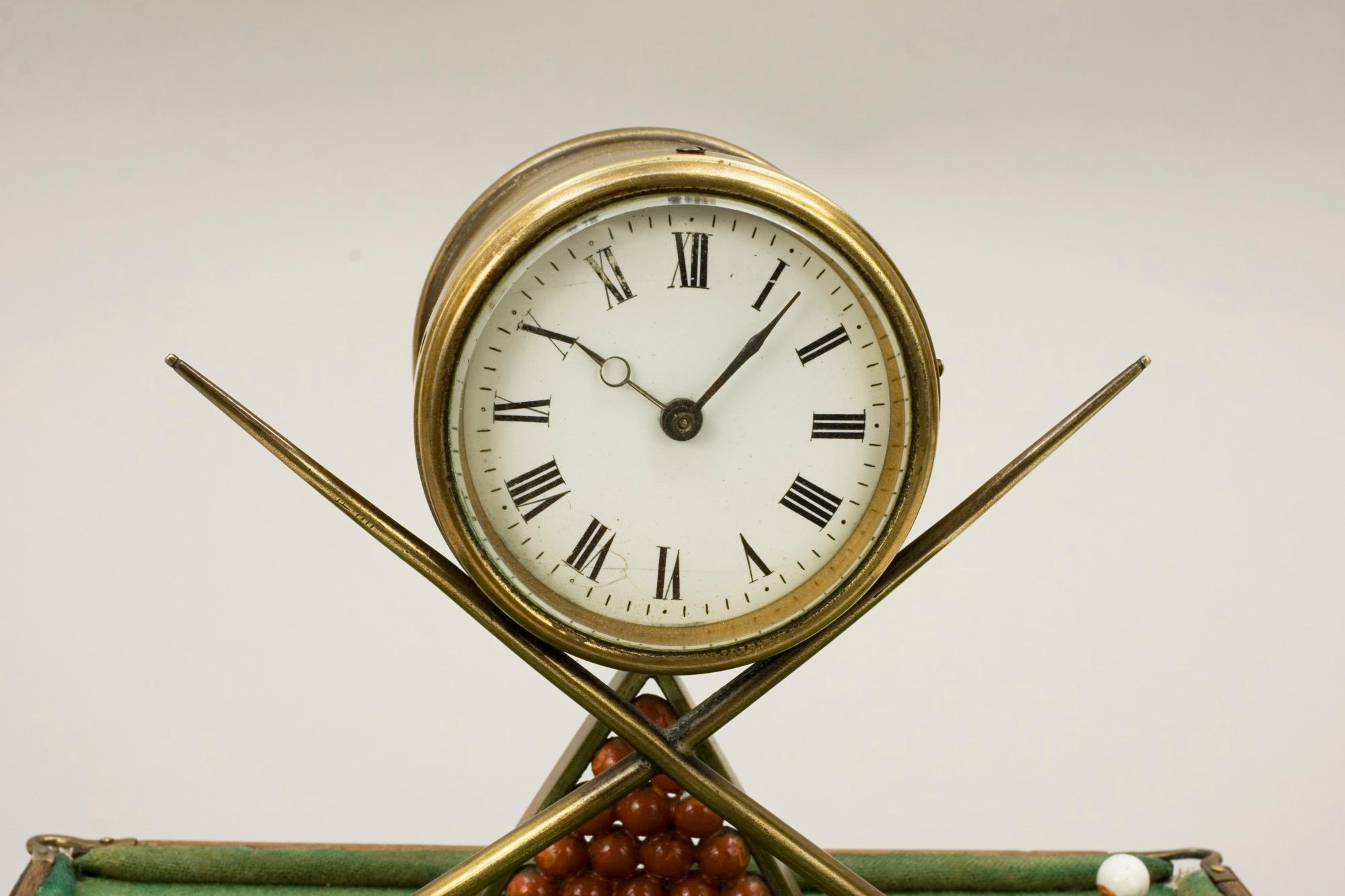 Antique Novelty Billiard Clock For Sale 4