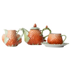 Antique Novelty China Strawberry Tea Set By Royal Bayreuth, 1920s Vintage 