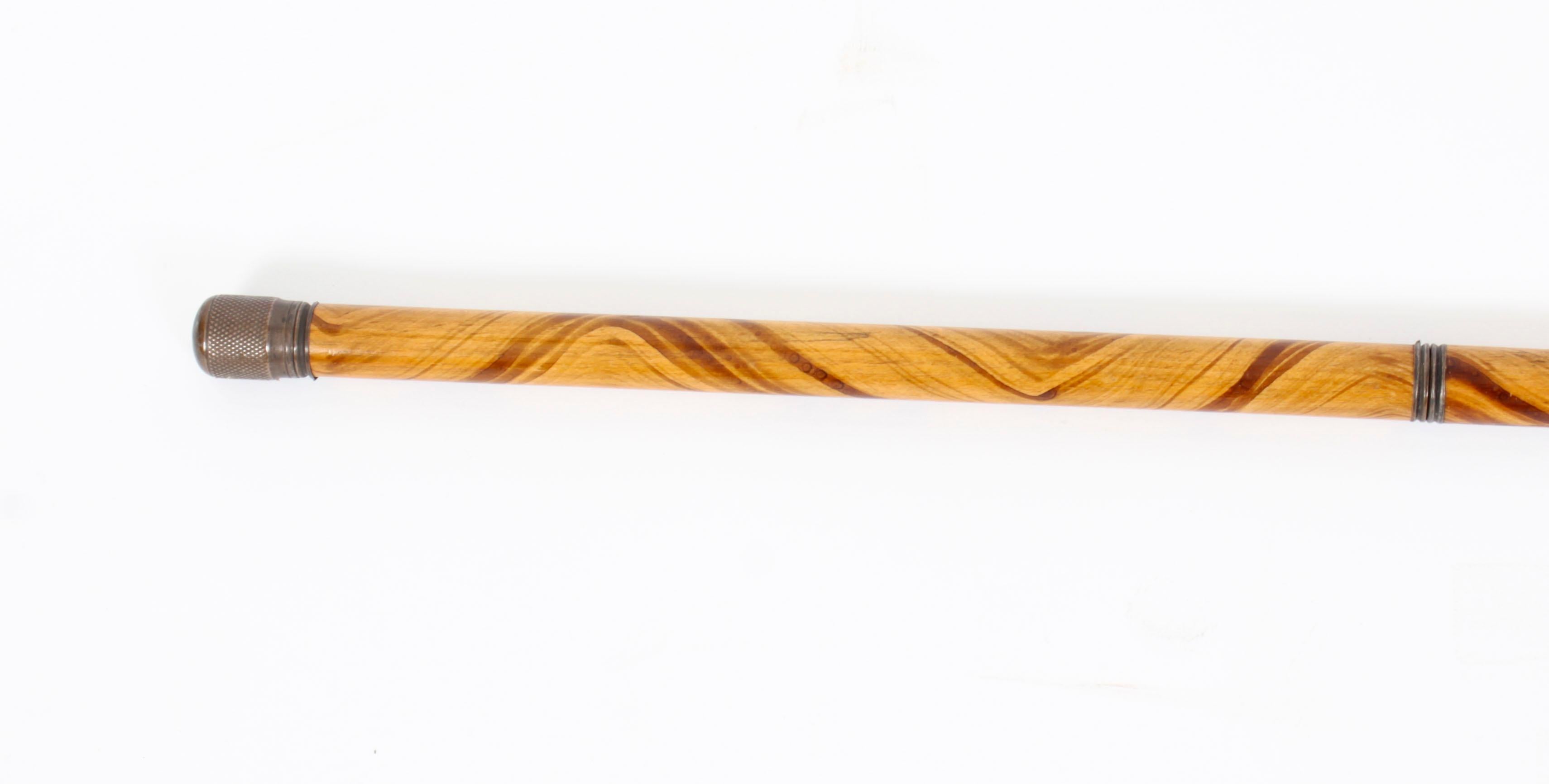 Antique Novelty 'Pen and pencil' Walking Cane Stick 19th Century In Good Condition In London, GB