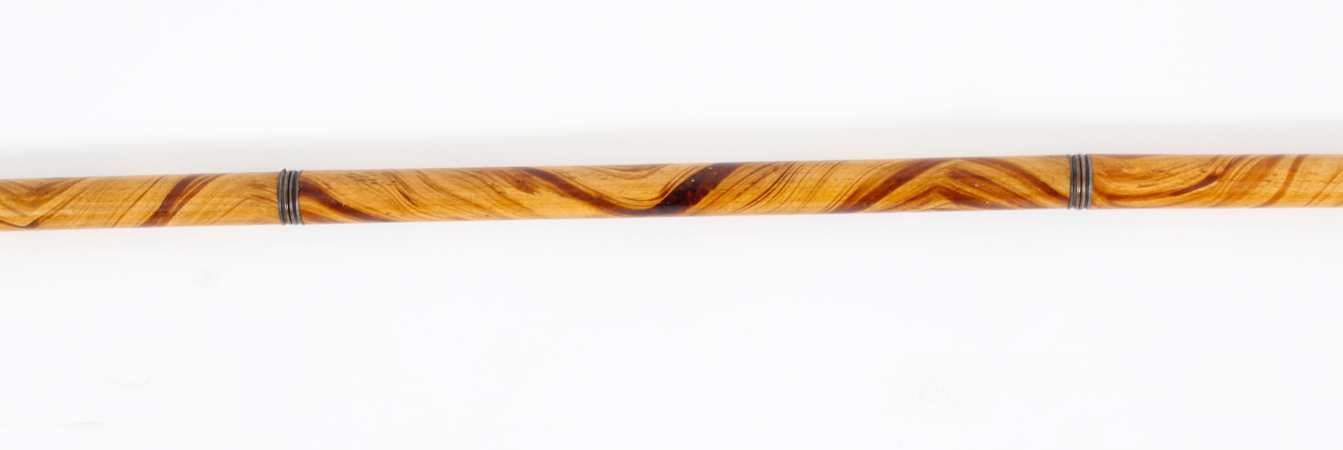 Hardwood Antique Novelty 'Pen and pencil' Walking Cane Stick 19th Century