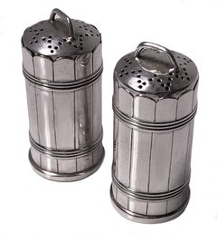 Antique novelty Silver Casters in the form of Barrels Birmingham 1908