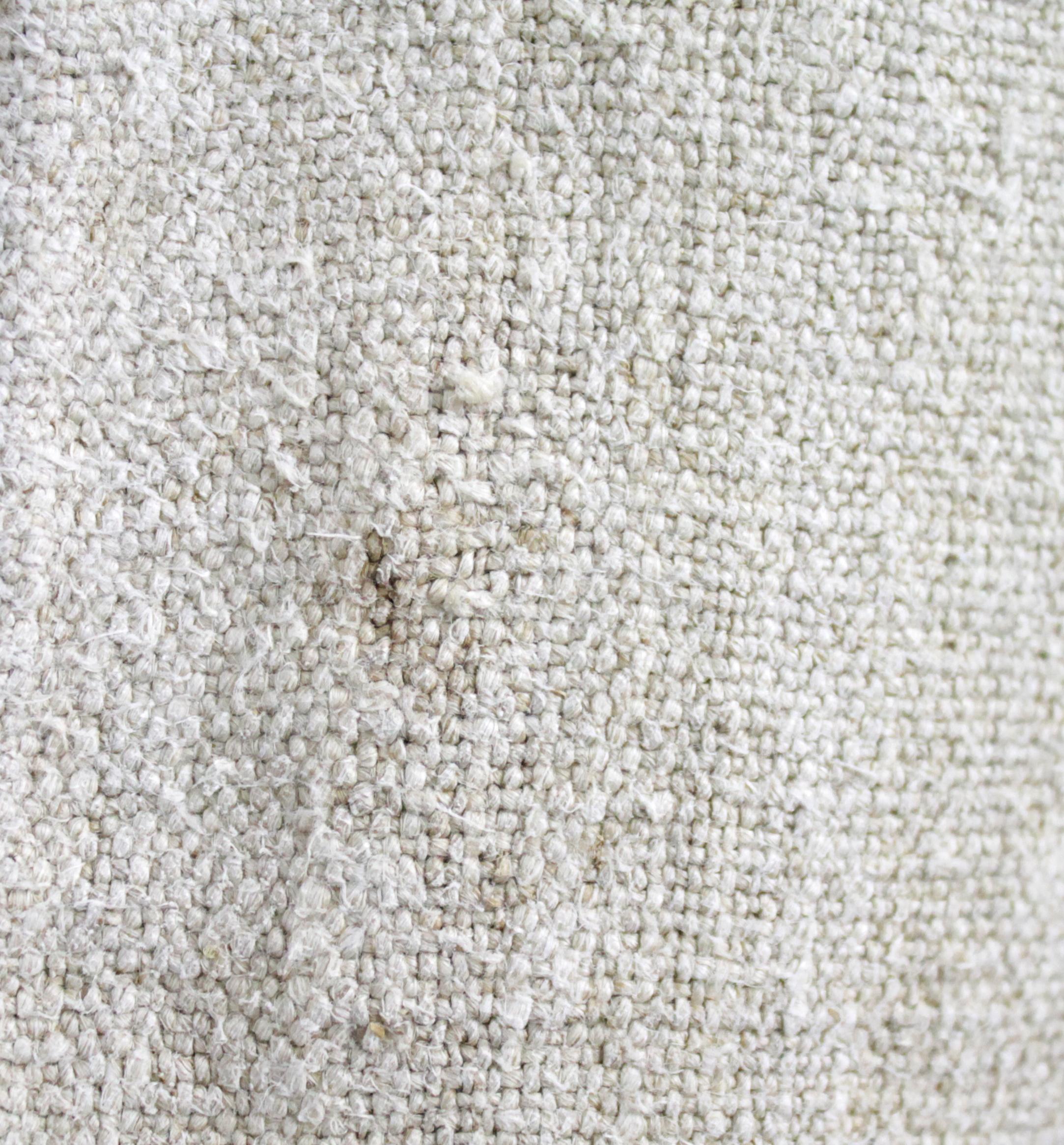 Antique Nubby 19th Century European Brown Stripe Grain Sack Pillows 7