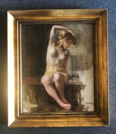 Antique Nude Painting by Bertalan Karlovszky