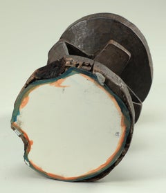 Tabouret géométrique ancien en bois sculpté et ajouré de Nupe