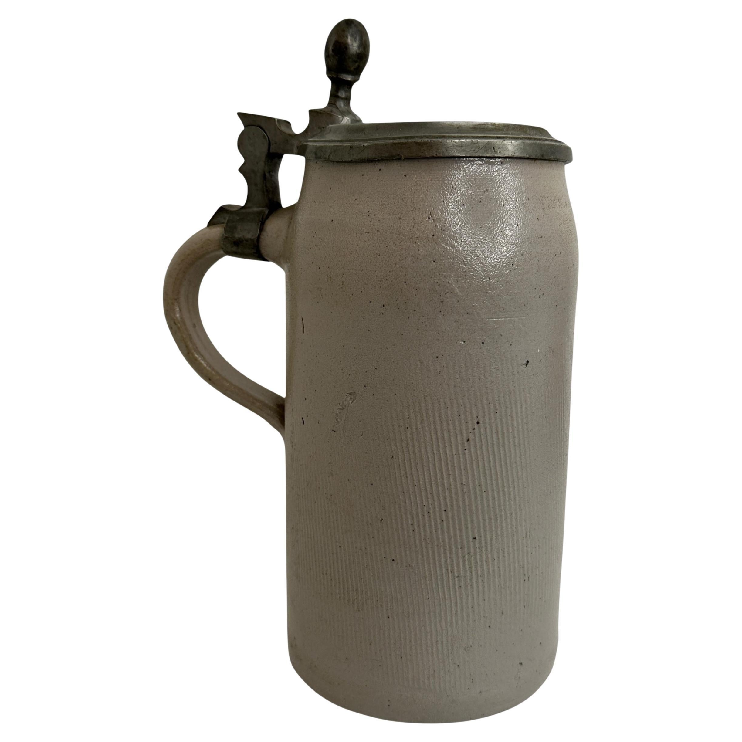 Antique Nuremberg Brewery Lidded Stoneware Beer Stein, 1891 dated