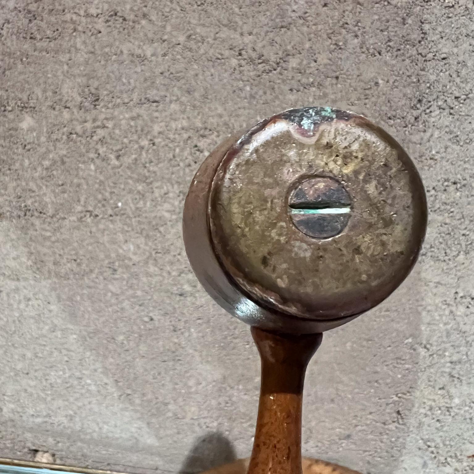 Mid-20th Century Antique Nutcracker Bowl + Hammer Mallet Solid Maple & Bronze USA For Sale