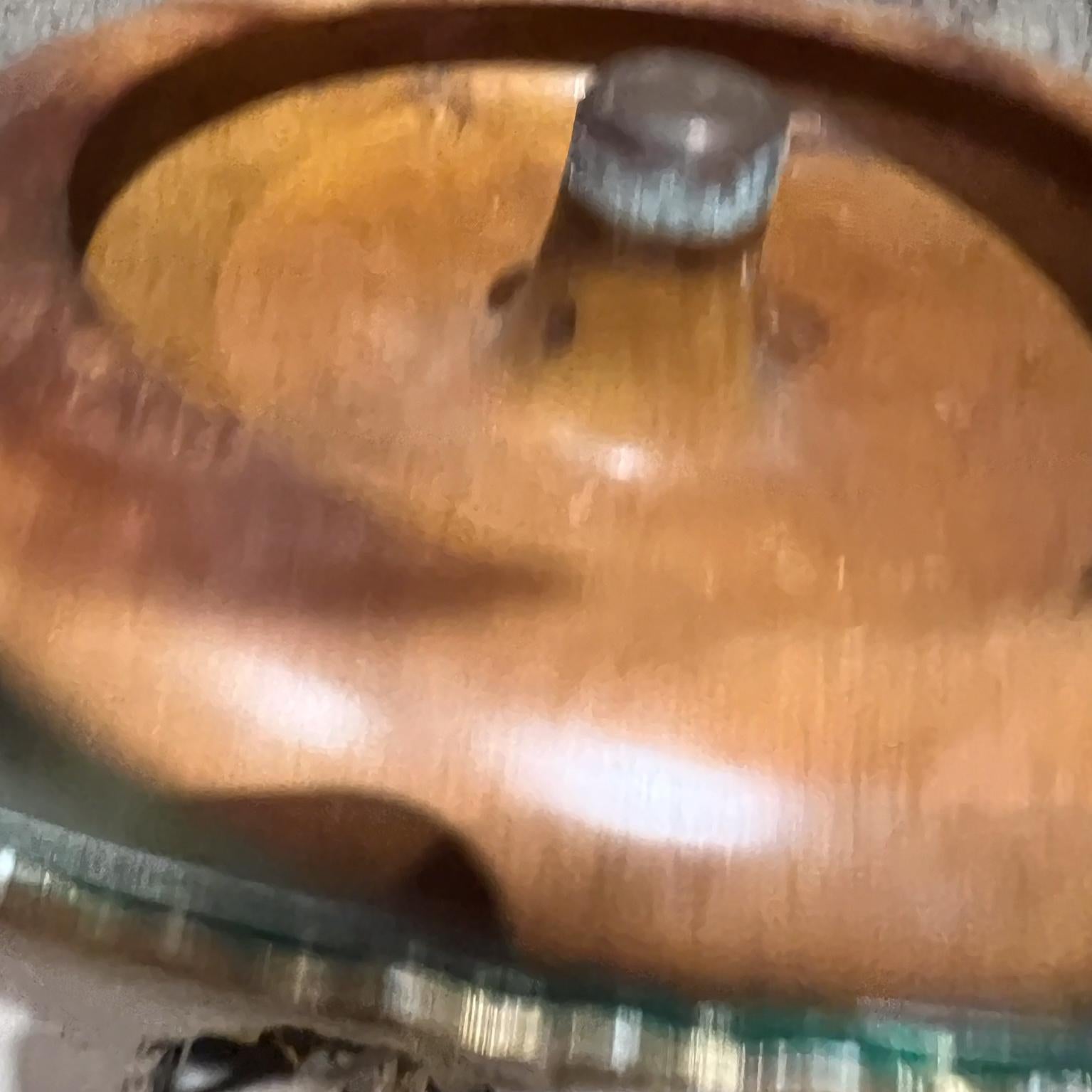 Antique Nutcracker Bowl + Hammer Mallet Solid Maple & Bronze USA In Good Condition For Sale In Chula Vista, CA