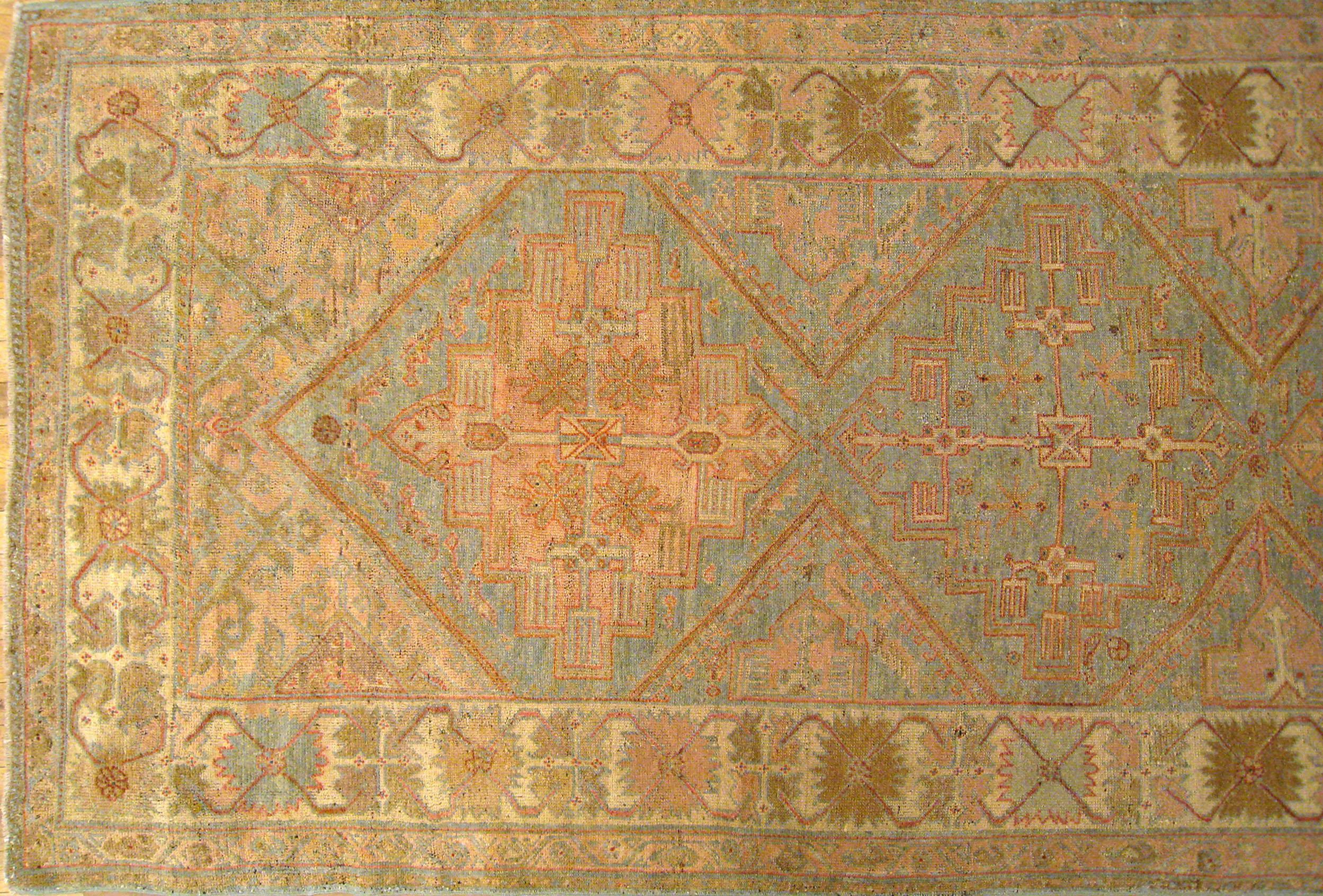 Hand-Knotted Antique N.W. Persia Decorative Oriental Carpet, in Small Runner Size, Soft Color For Sale