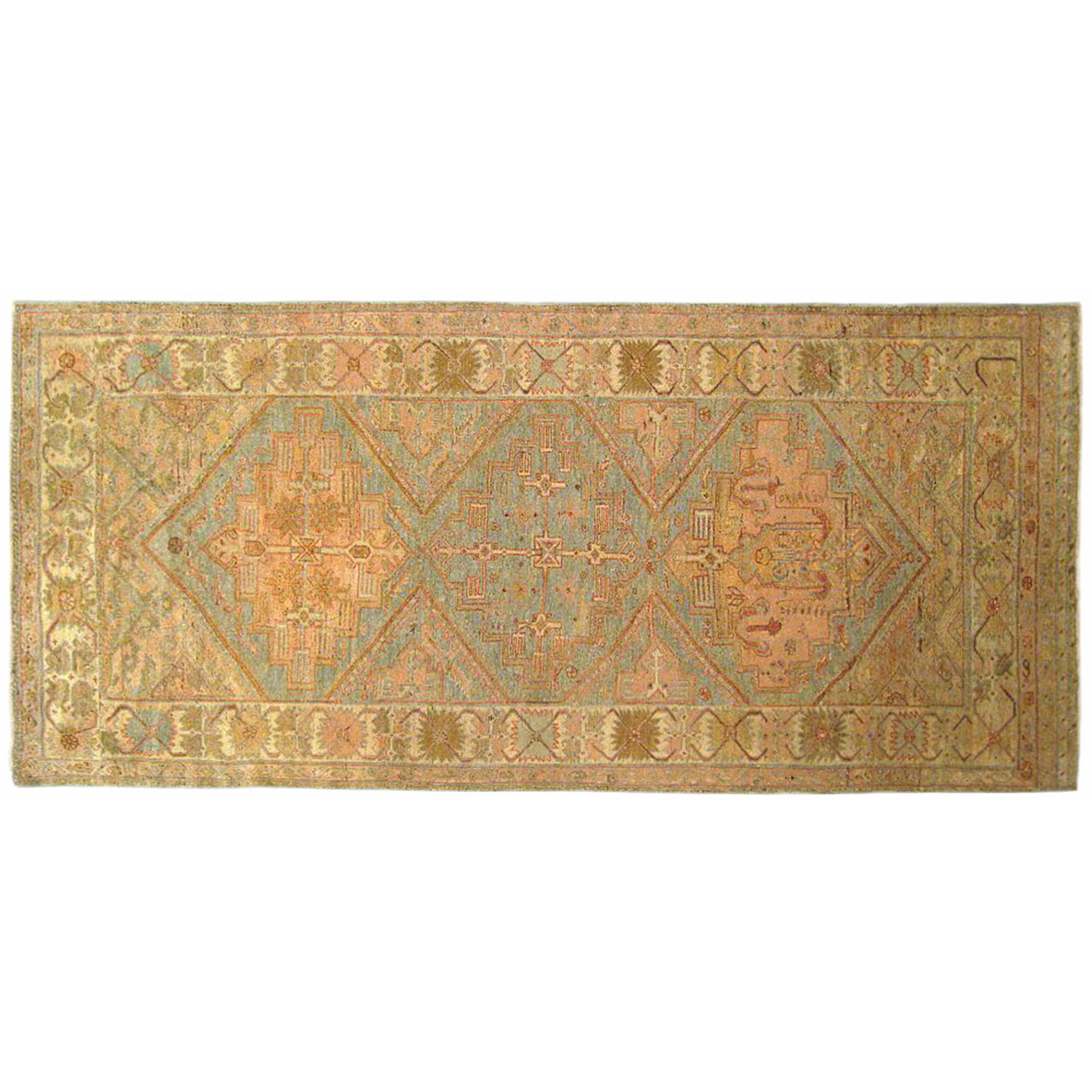 Antique N.W. Persia Decorative Oriental Carpet, in Small Runner Size, Soft Color For Sale