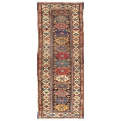 Antike N.W. Persischer Galerieteppich in Juwelenfarben mit geometrischen Diamantmotiven aus Persien