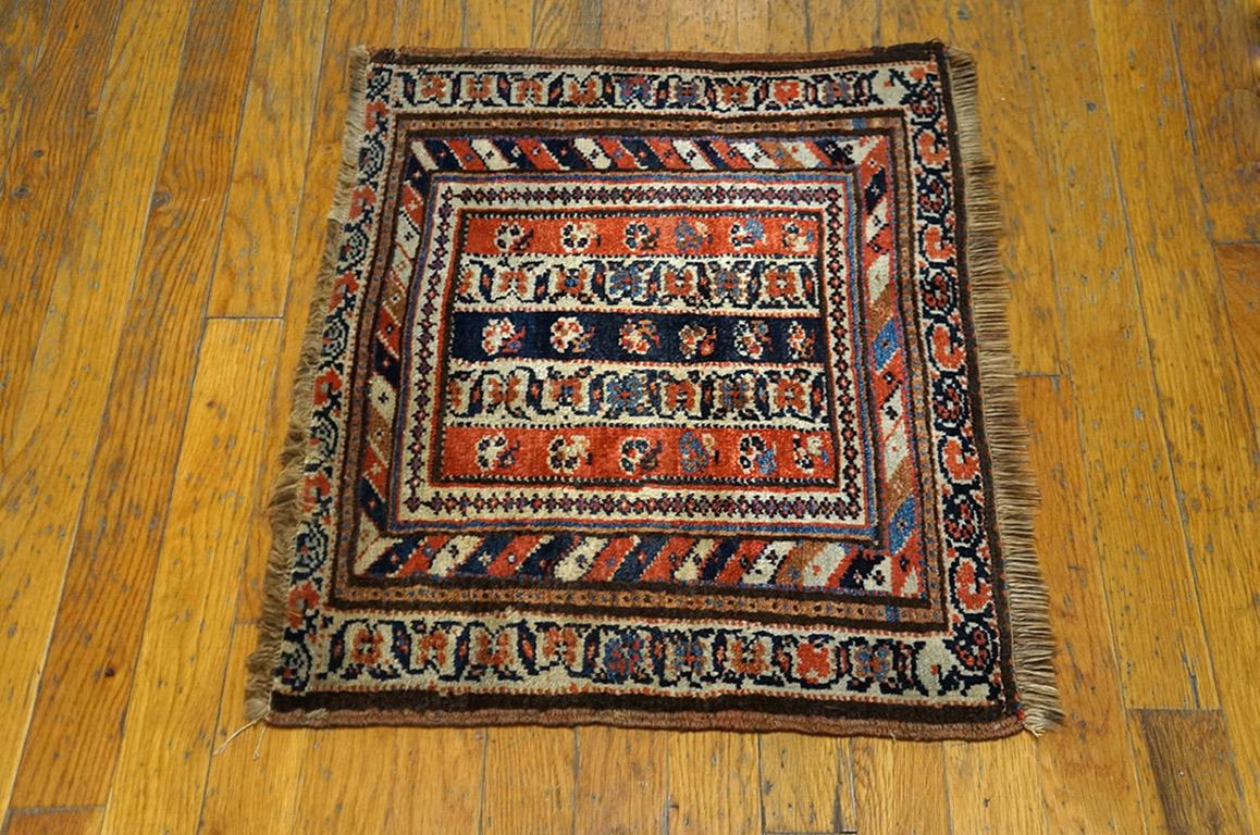 Handmade antique NW Persian carpet. Woven circa 1850 (mid-19th century). Persian informal rug, scatter size 1'6