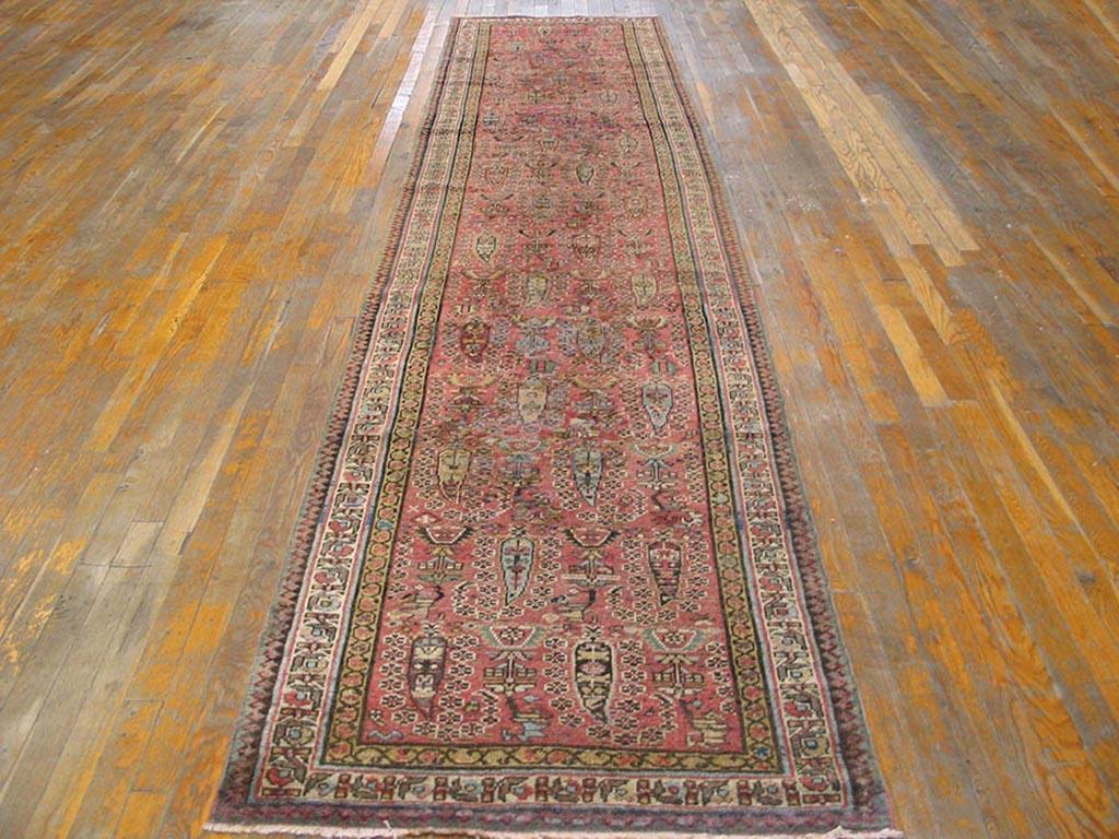 Perse 19ème siècle N.W. Tapis persan à motif cachemire ( 3' x 13' x 91 x 396 ) en vente