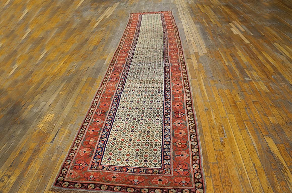 Wool 19th Century N.W. Persian Runner Carpet ( 3' x 14'6