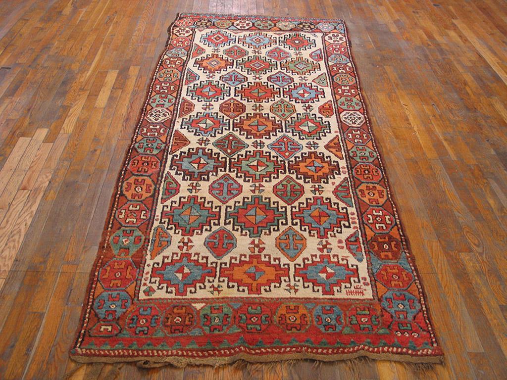 Handmade antique NW Persian carpet. Woven, circa 1850 (mid-19th century). Persian informal rug, size: 3'10