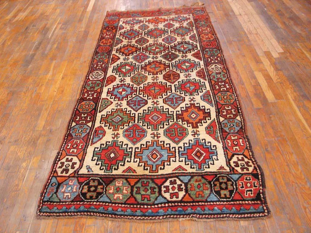 Hand-Knotted Mid 19th Century N.W. Persian Carpet ( 3'10