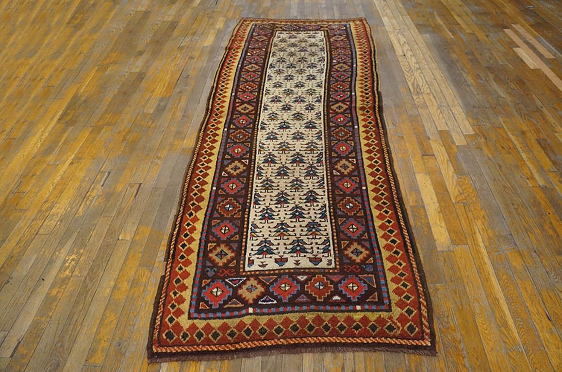 Handmade antique NW Persian carpet. Woven circa 1870 (late 19th century). Persian informal rug, runner size 3'5