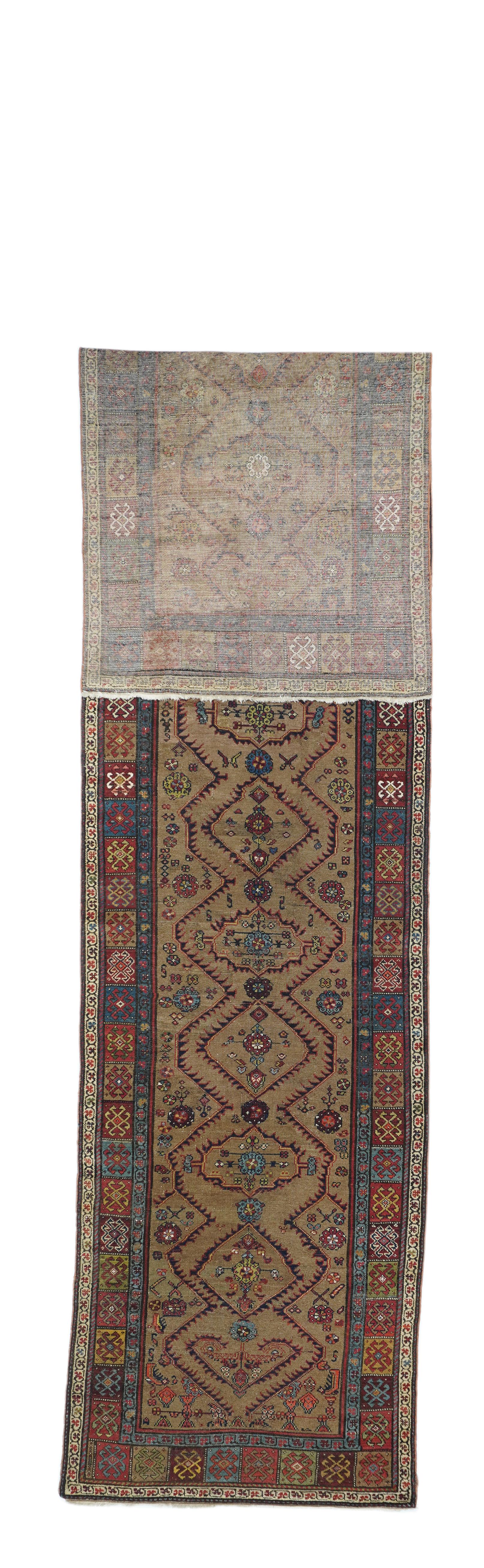 Antique NW Persian rug 3'6'' x 15'5''.