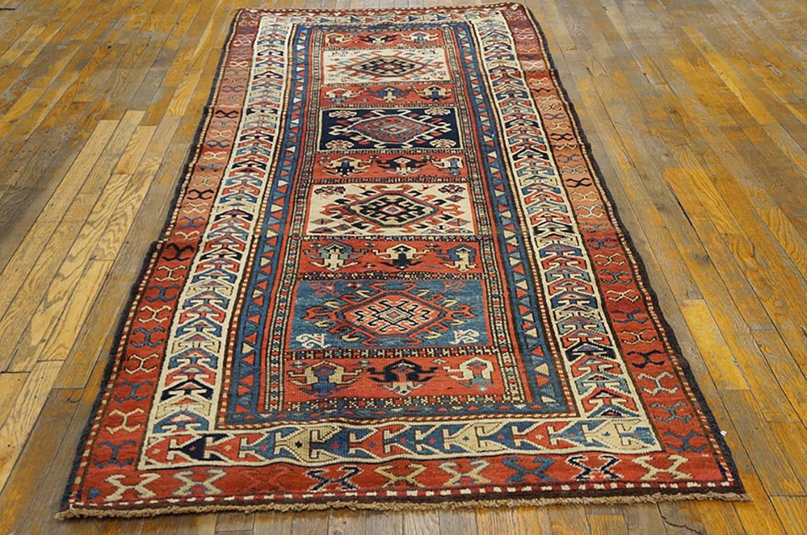 Handmade antique NW Persian carpet. Woven circa 1900 (early 20th century). Persian informal rug, runner size 3'9