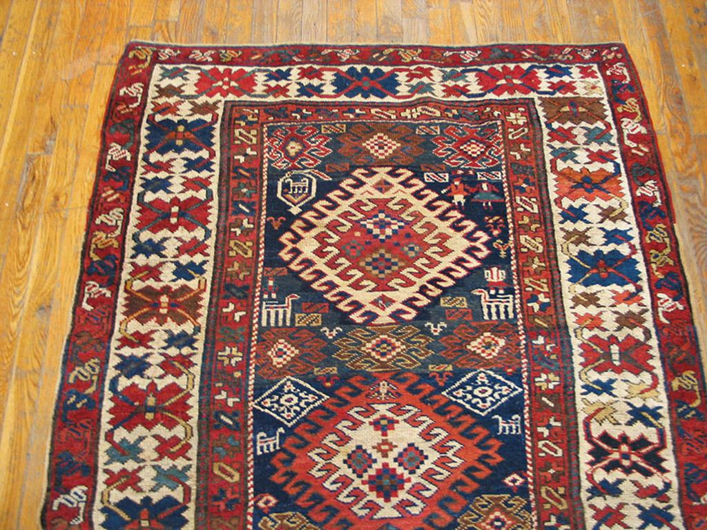 Handmade antique NW Persian carpet. Woven circa 1890. Wide runner size 4'0
