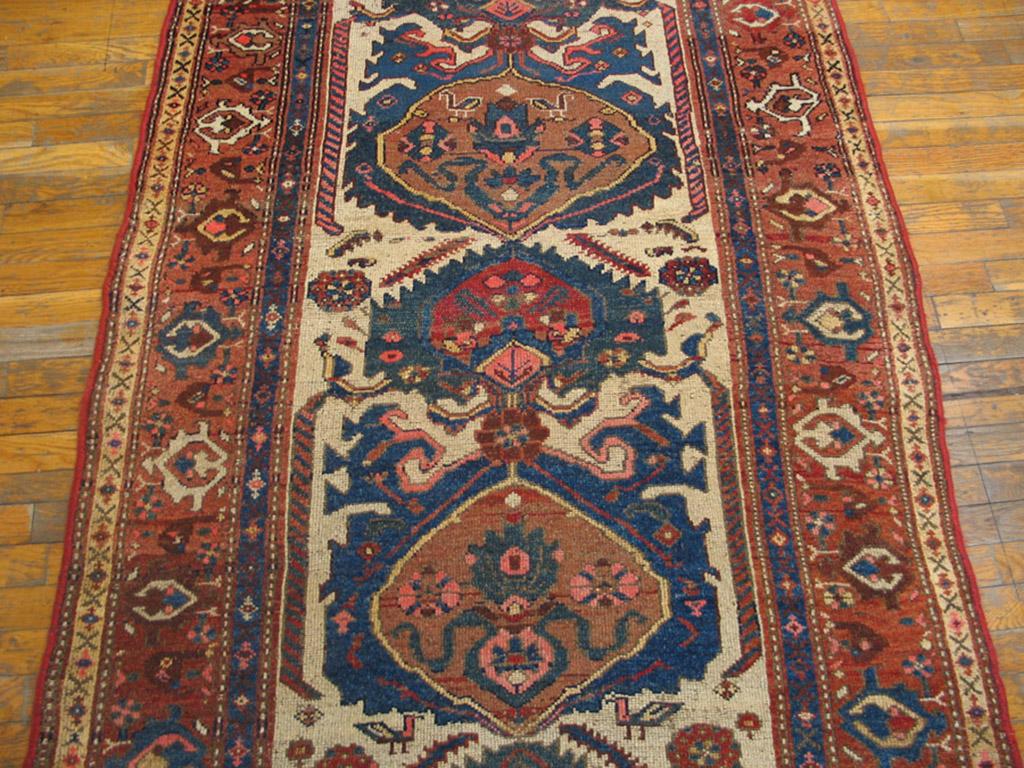 Handwoven antique NW Persian carpet. Woven, circa 1900. Gallery/runner size: 4'0