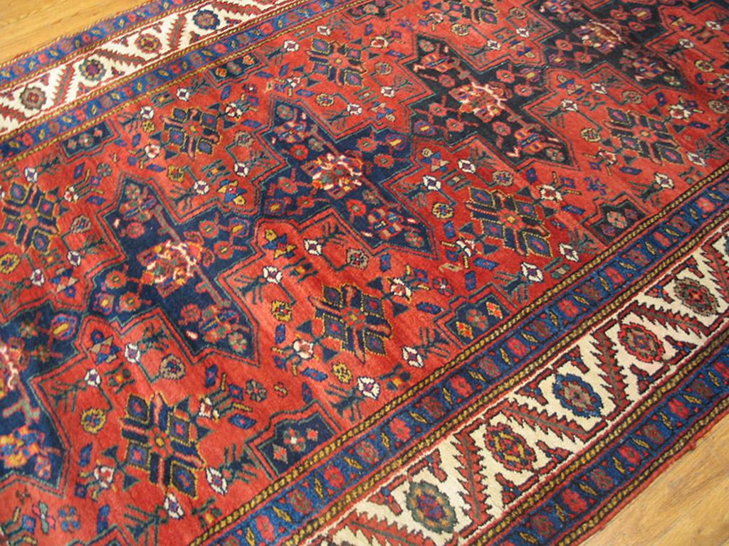 Handmade antique NW Persian carpet. Woven, circa 1920. Runner size: 4'10