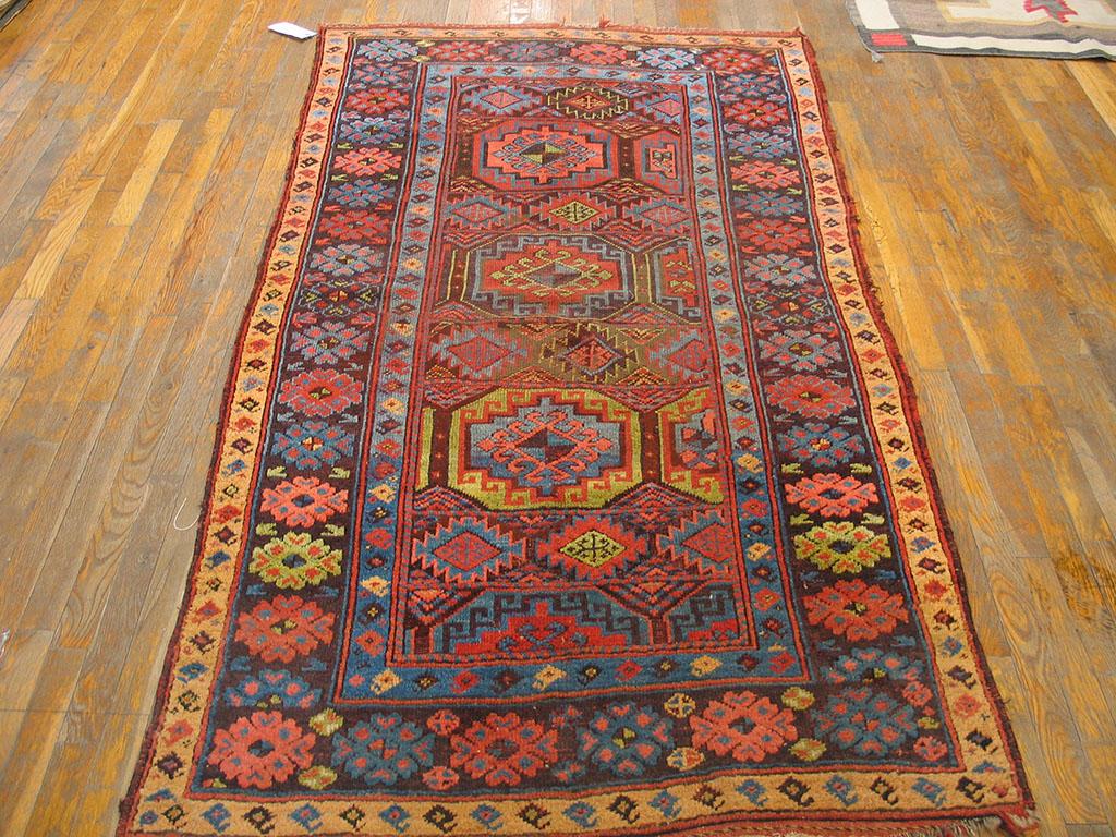 19th Century W. Persian Kurdish Carpet ( 4'2