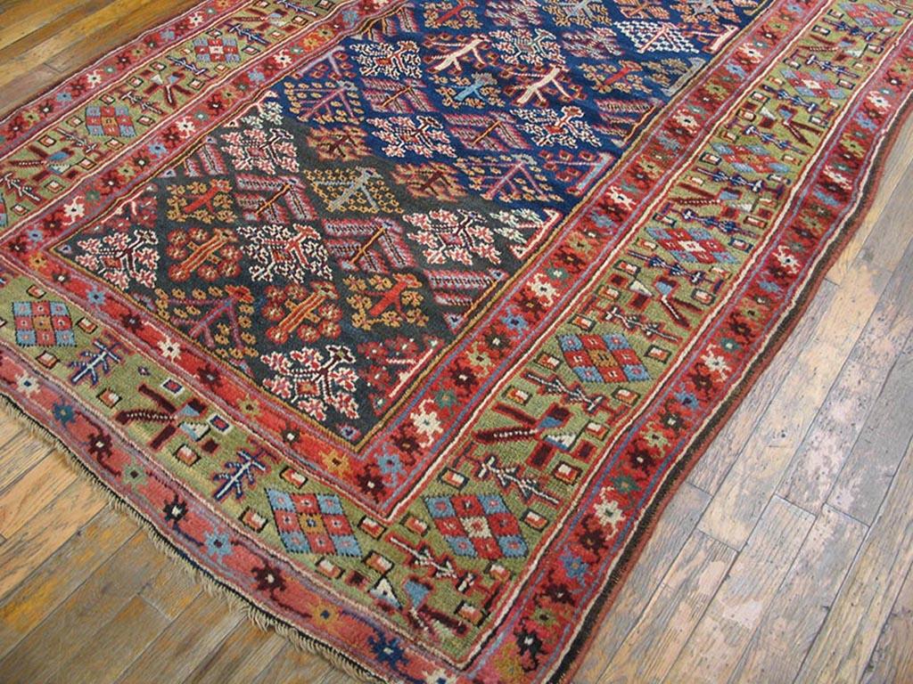Handmade antique NW Persian carpet. Woven circa 1800 (early 19th century). Persian informal rug, runner size: 4'3