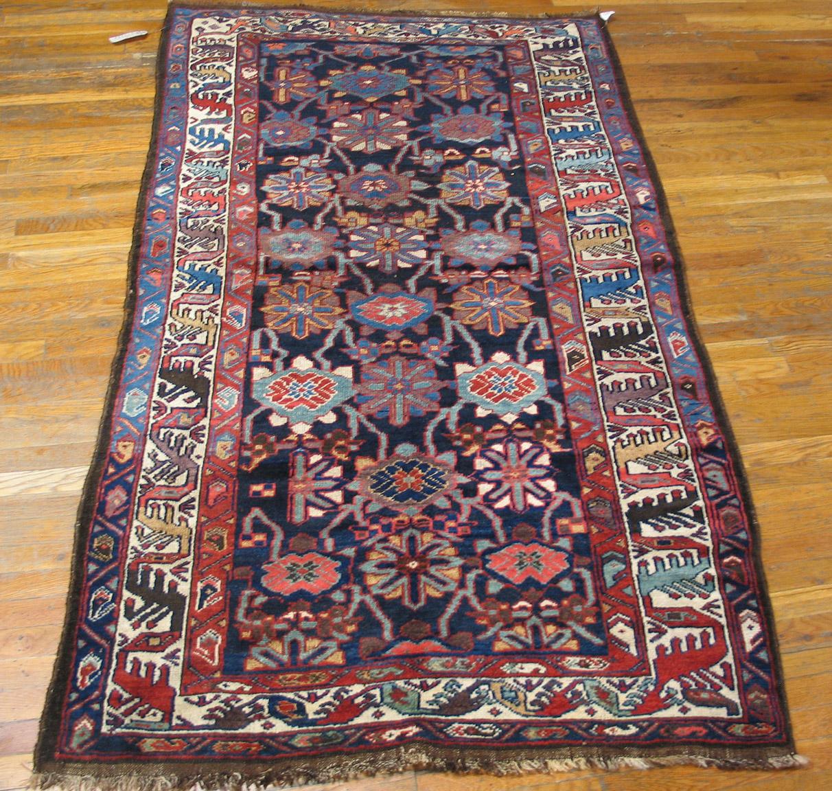 Hand-Knotted Late 19th Century NW Persian Carpet ( 4'4