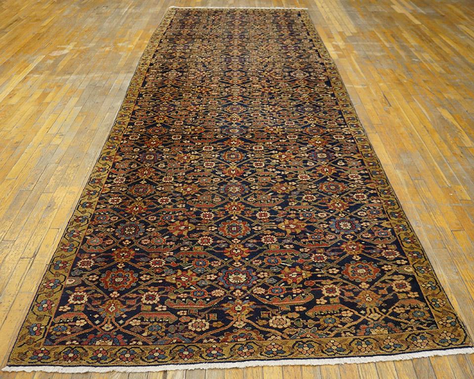 Handmade antique NW Persian carpet. Woven circa 1820 (early 19th century). Persian informal rug, wide runner size 4'8