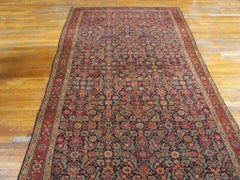 1810s Navy Handmade Antique N.W. Persian Carpet Dated 1814 5'6" x 11'2" Rug Wool