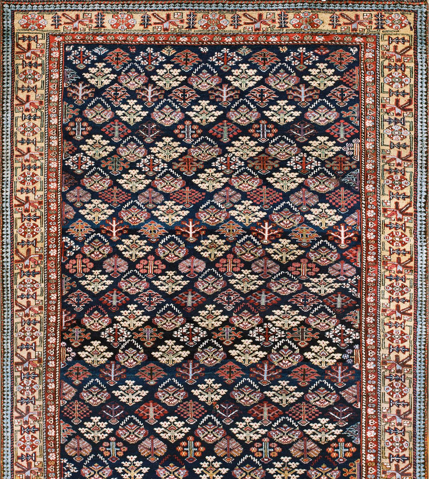 Handmade antique NW Persian carpet. Woven, circa 1860, (mid-19th century). Persian informal rug, wide runner size: 5'7