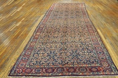 1890s Navy Herati Antique N.W. Persian Design Gallery Carpet 6'2"x16'6" Wool Rug
