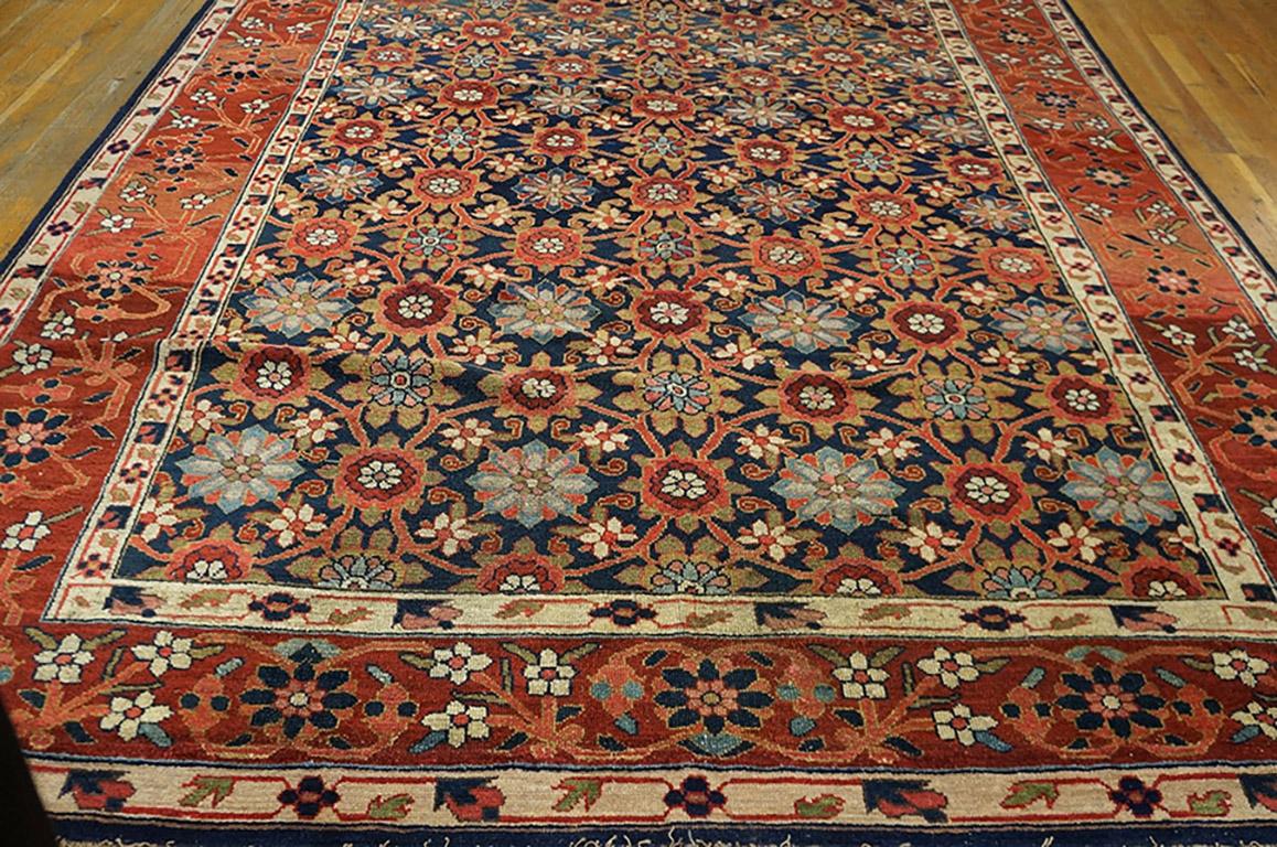 Handmade antique NW Persian carpet. Woven circa 1800 (early 19th century). Persian informal rug, gallery size 7'0