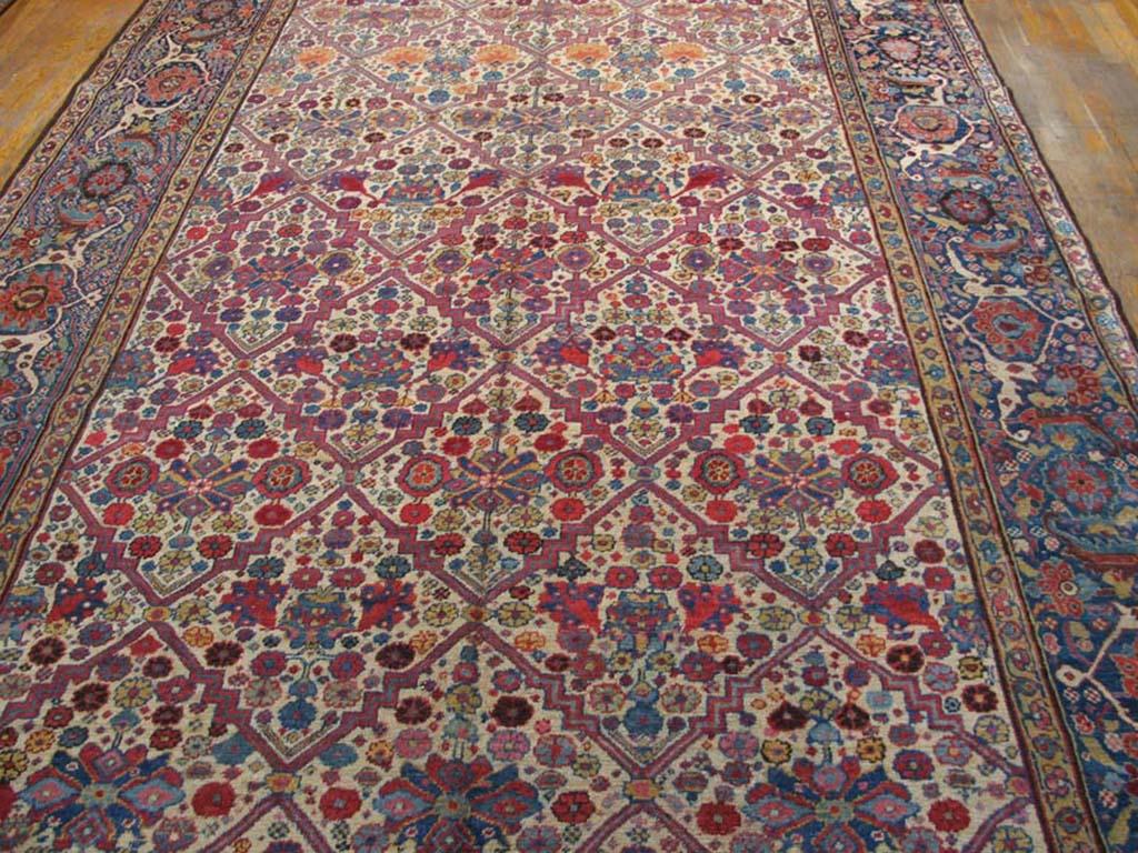 Handwoven antique NW Persian carpet. Woven circa 1870 (late 19th century). Gallery rug size: 7'6