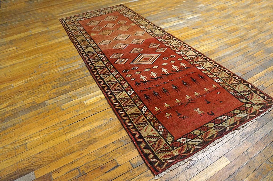 Handmade antique NW Persian carpet. Woven circa 1890 (late 19th century). Persian informal rug, runner size 3'10