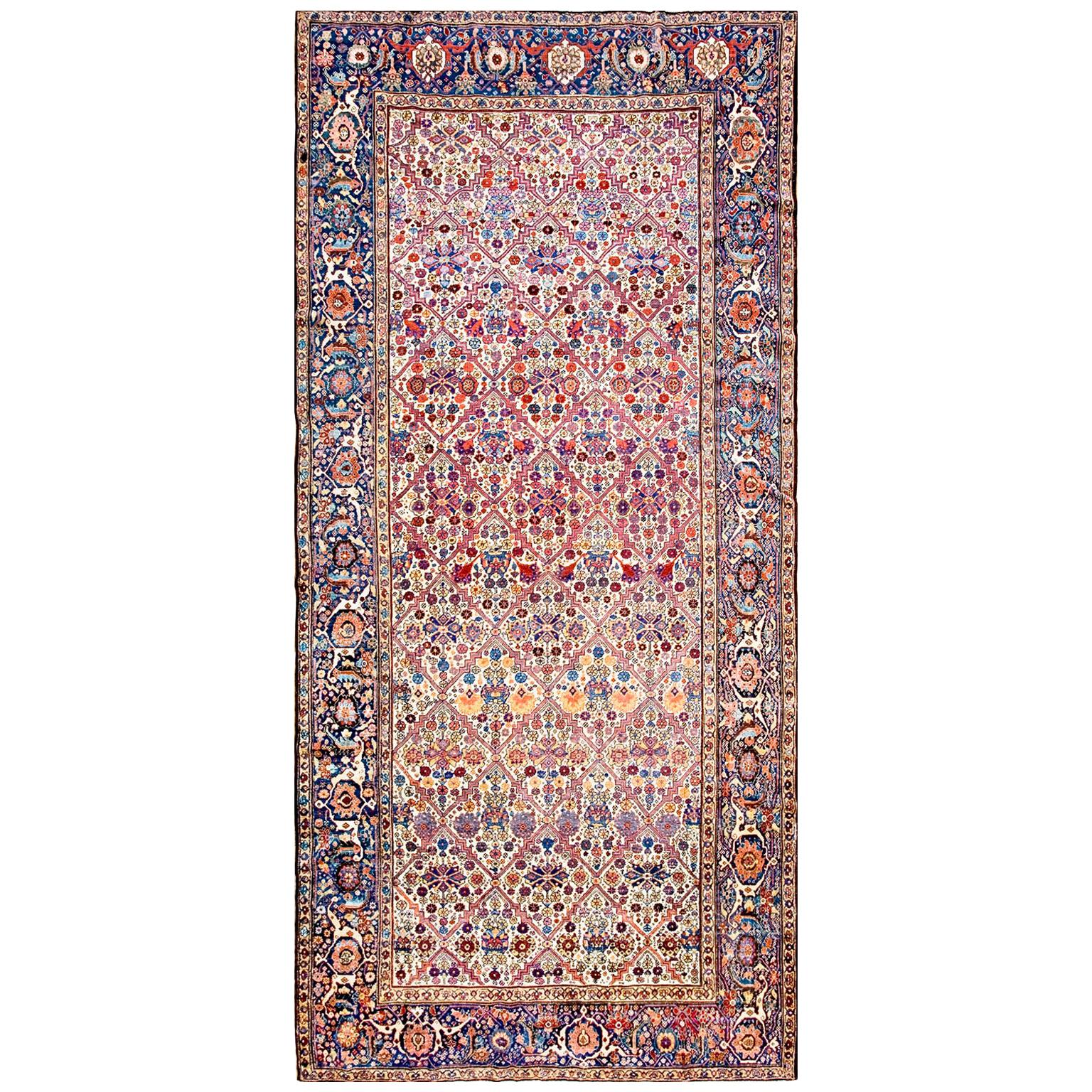 19th Century N.W. Persian Garden Design Gallery Carpet (7'6" x 16'10"-229 x 513) For Sale