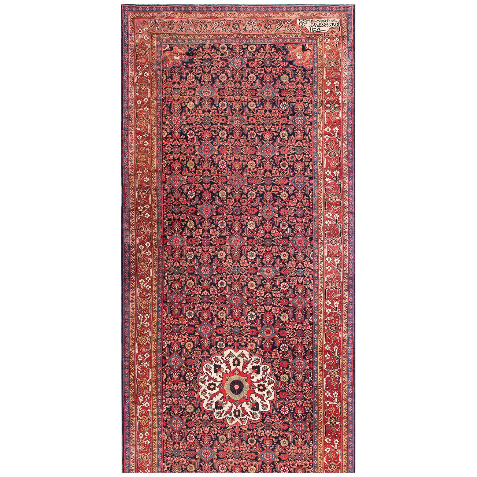 Antique NW Persian Long Gallery Carpet Dated 1863 ( 8' x 26'6" - 244 x 808 cm) For Sale