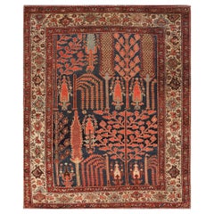 Early 20th Century N.W. Persian Carpet with "Bid Majnoon" Design ( 4' x 5' )