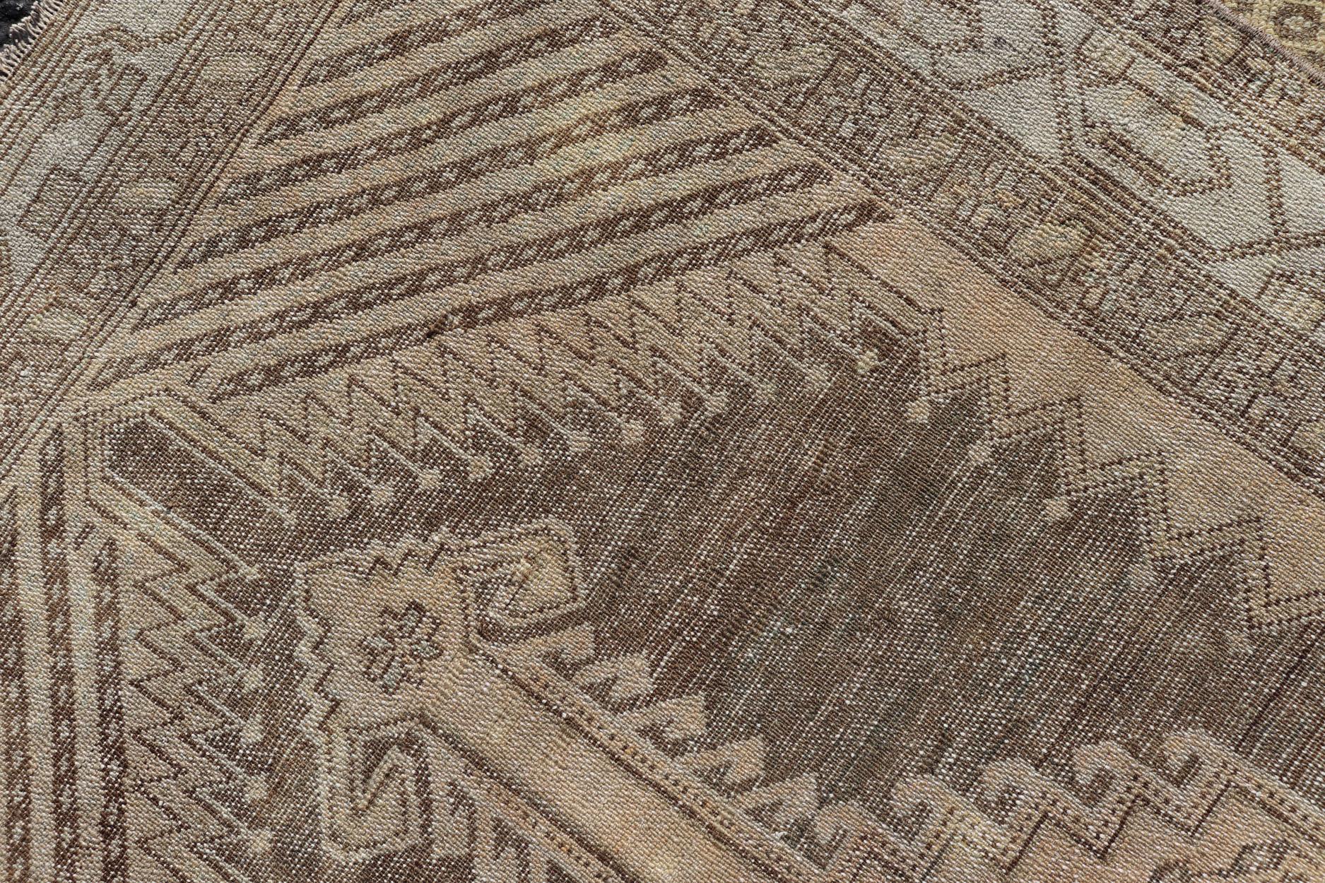 Wool Antique N.W. Persian Runner in Gray Blue & Steel Blue Background & Medallions For Sale