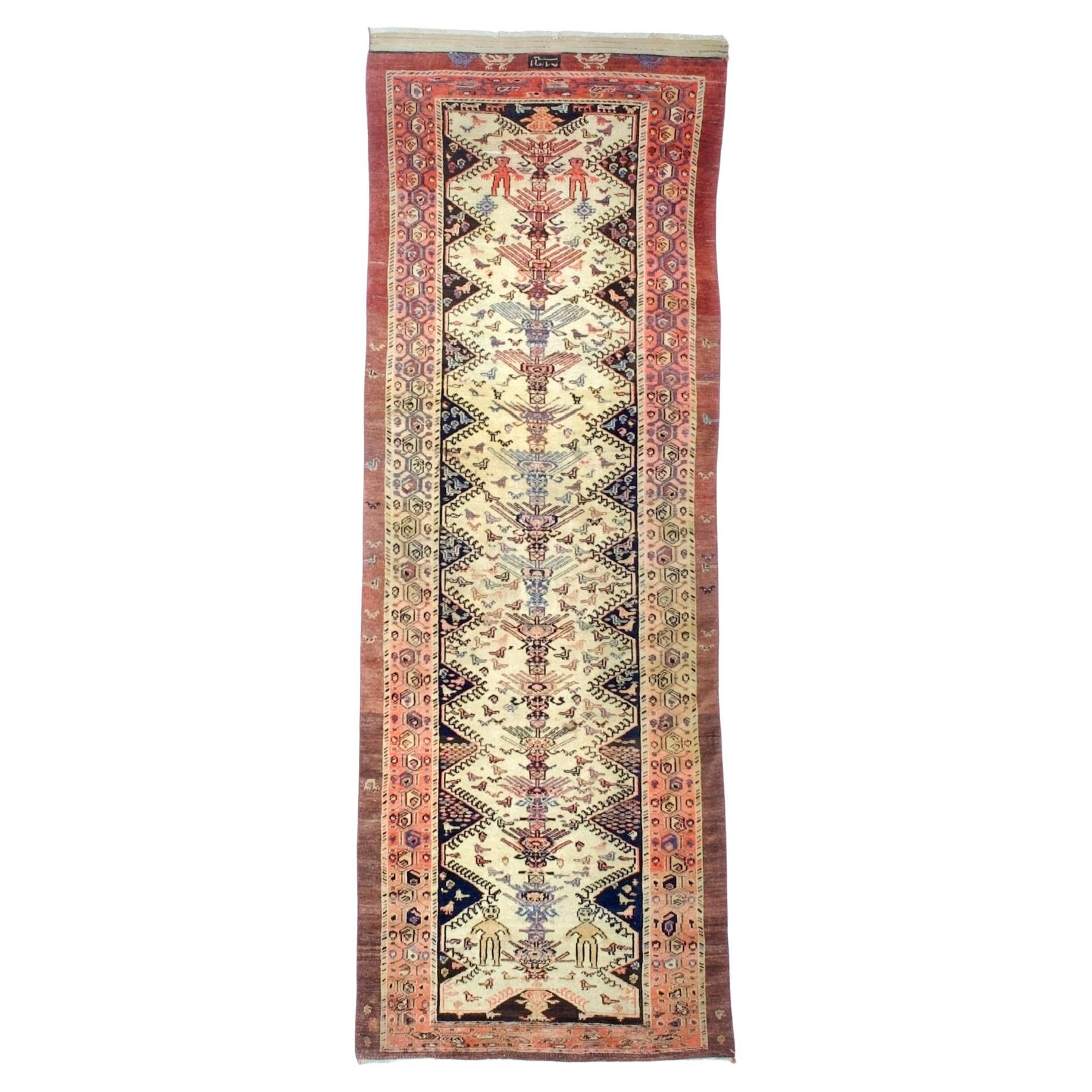 Antike NW Persisch Kurz Läufer 2'10" x 8'3