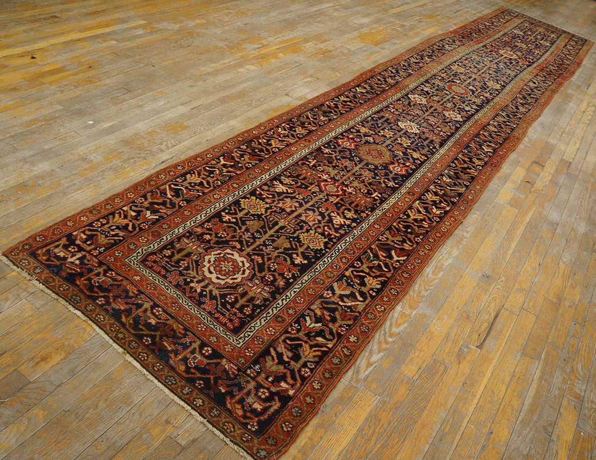 Hand-Knotted Mid 19th Century N.W. Persian Carpet ( 3'4'' x  17'5'' - 102 x 532 ) For Sale
