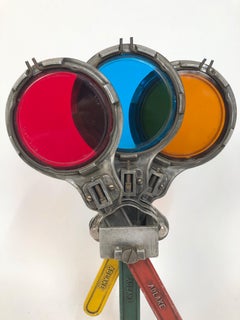 Antique NYC Subway Semaphore Signal Multicolored Lens