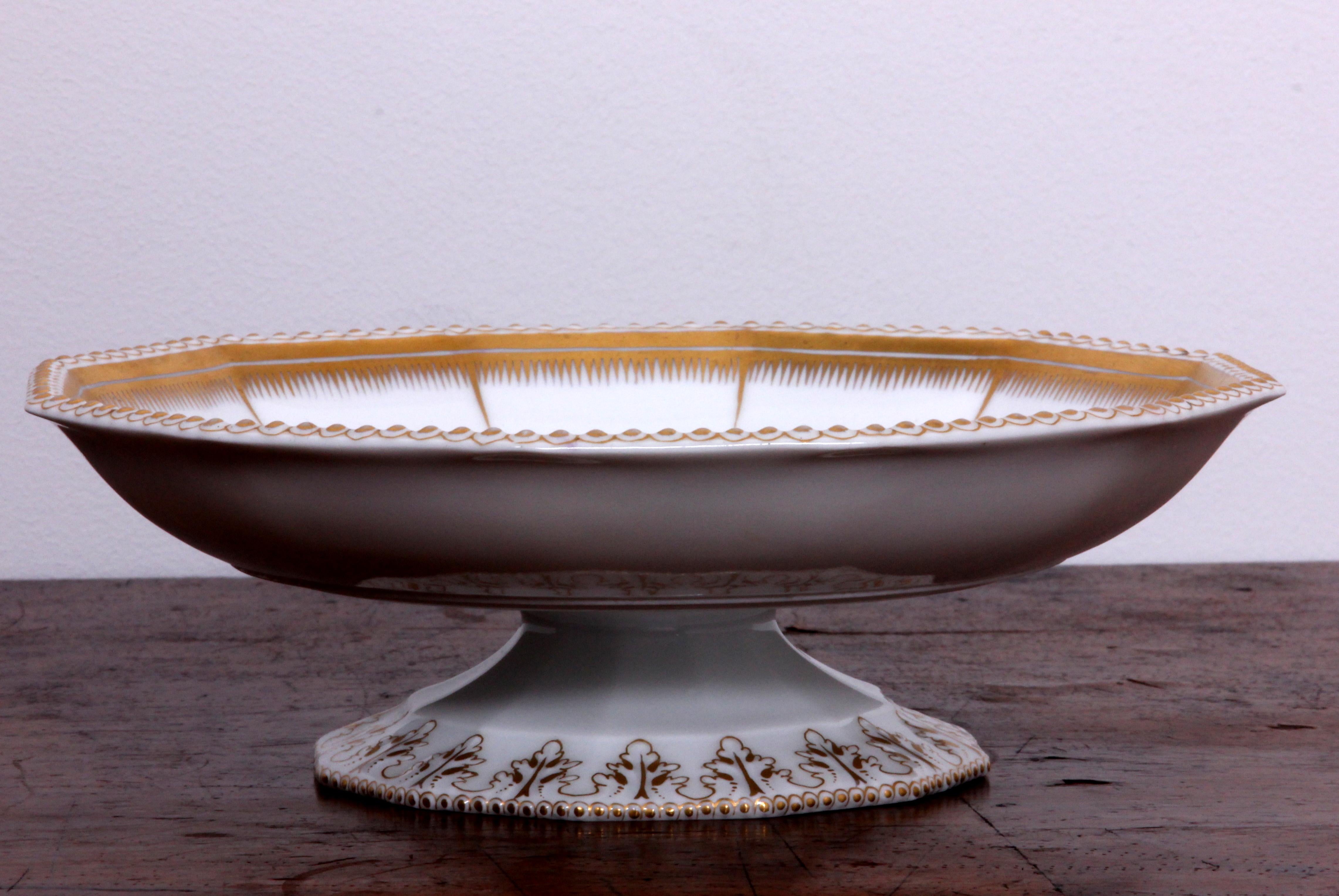 Porcelain antique Nymphenburg porcelain Bowl Pearl Gold Dominikus Auliczek manuf. ar 1915 