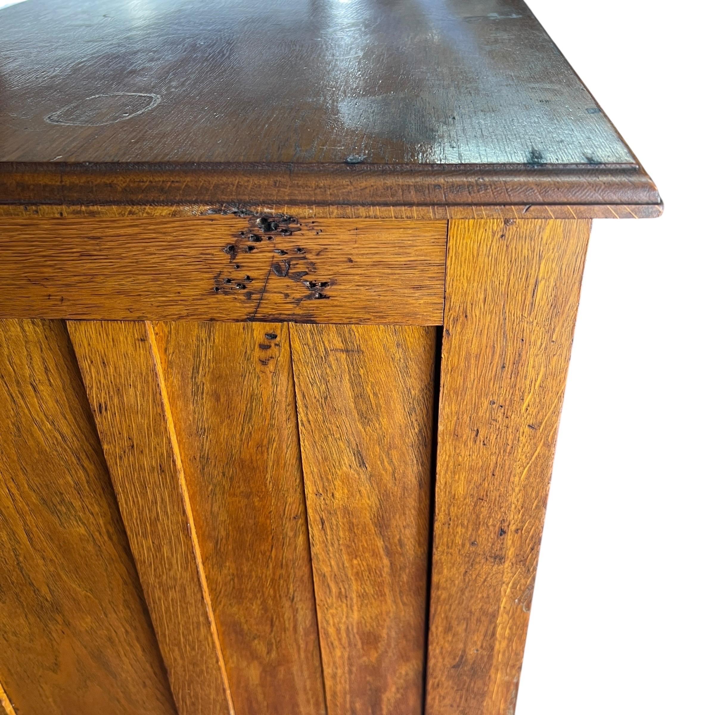 Antique Oak 12 Drawer Map Flat File Cabinet For Sale 6