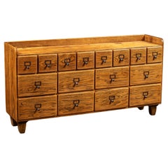 Armoire à vêtements à 16 tiroirs en Oak Oak antique