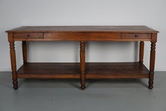 Antique Oak 19th Century French Rustic Console / Drapers or Side Table