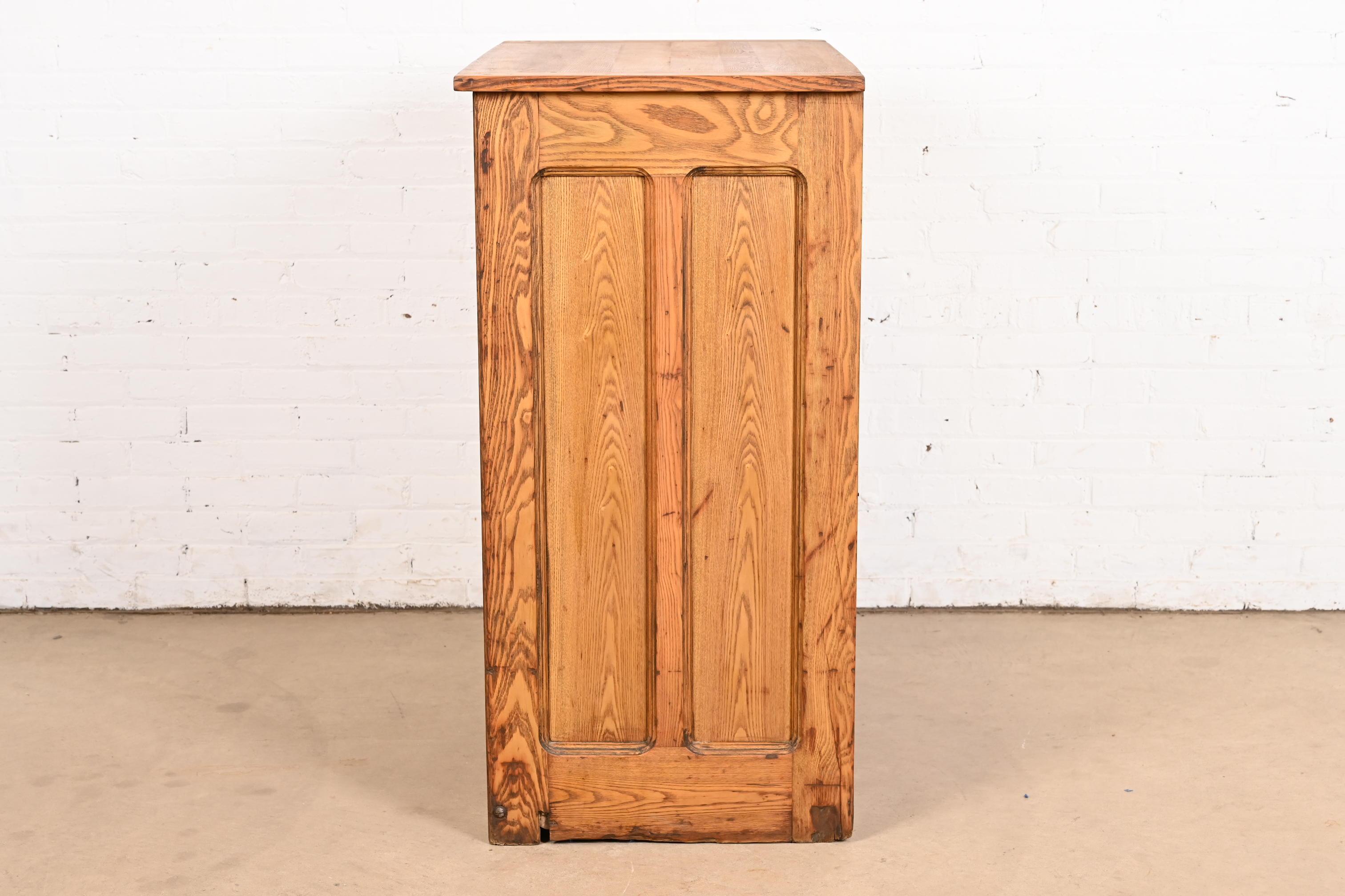 Antique Oak 20-Drawer Architect's Blueprint Flat File Cabinet by Hamilton 4