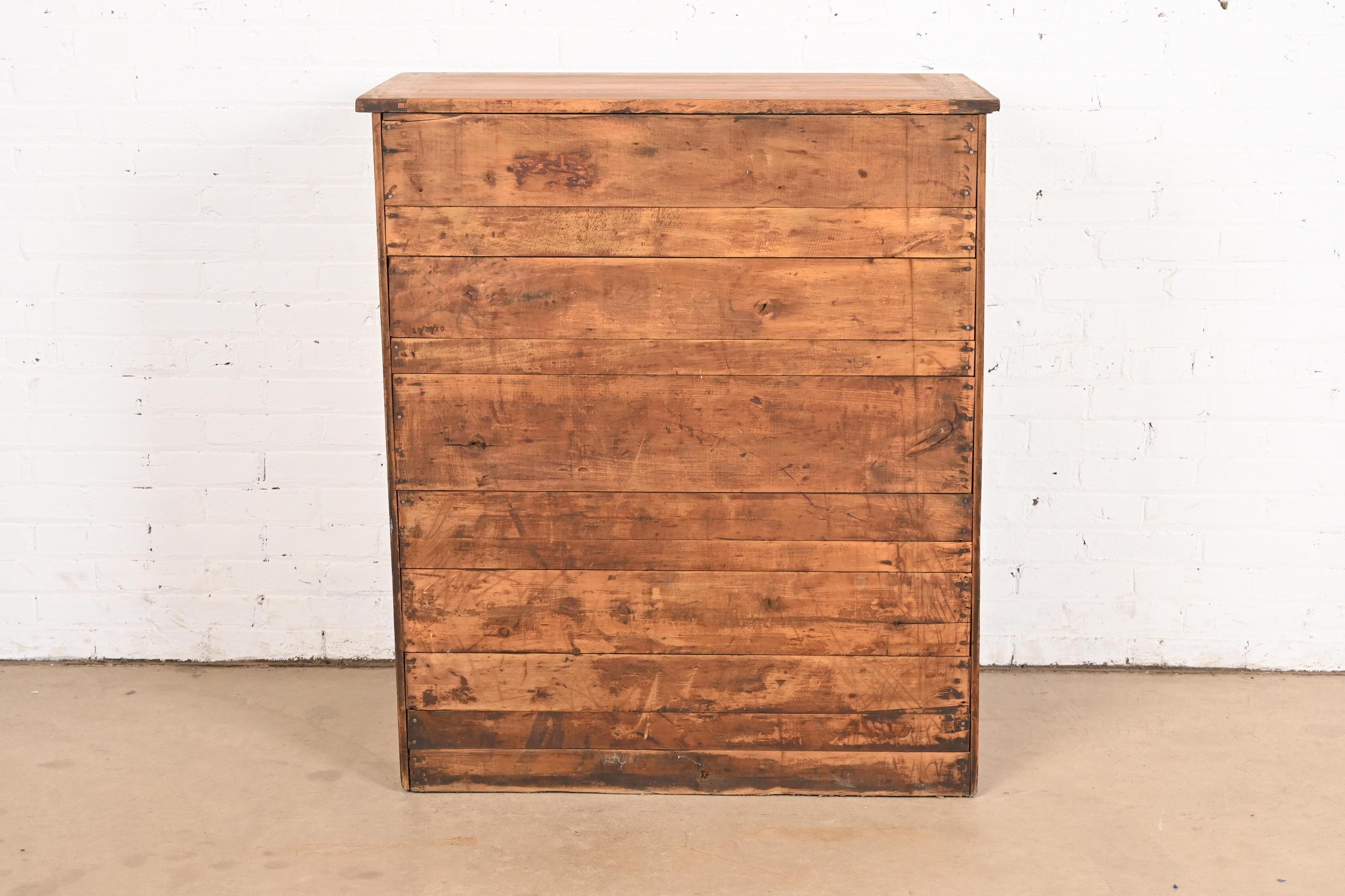 Antique Oak 20-Drawer Architect's Blueprint Flat File Cabinet by Hamilton 5
