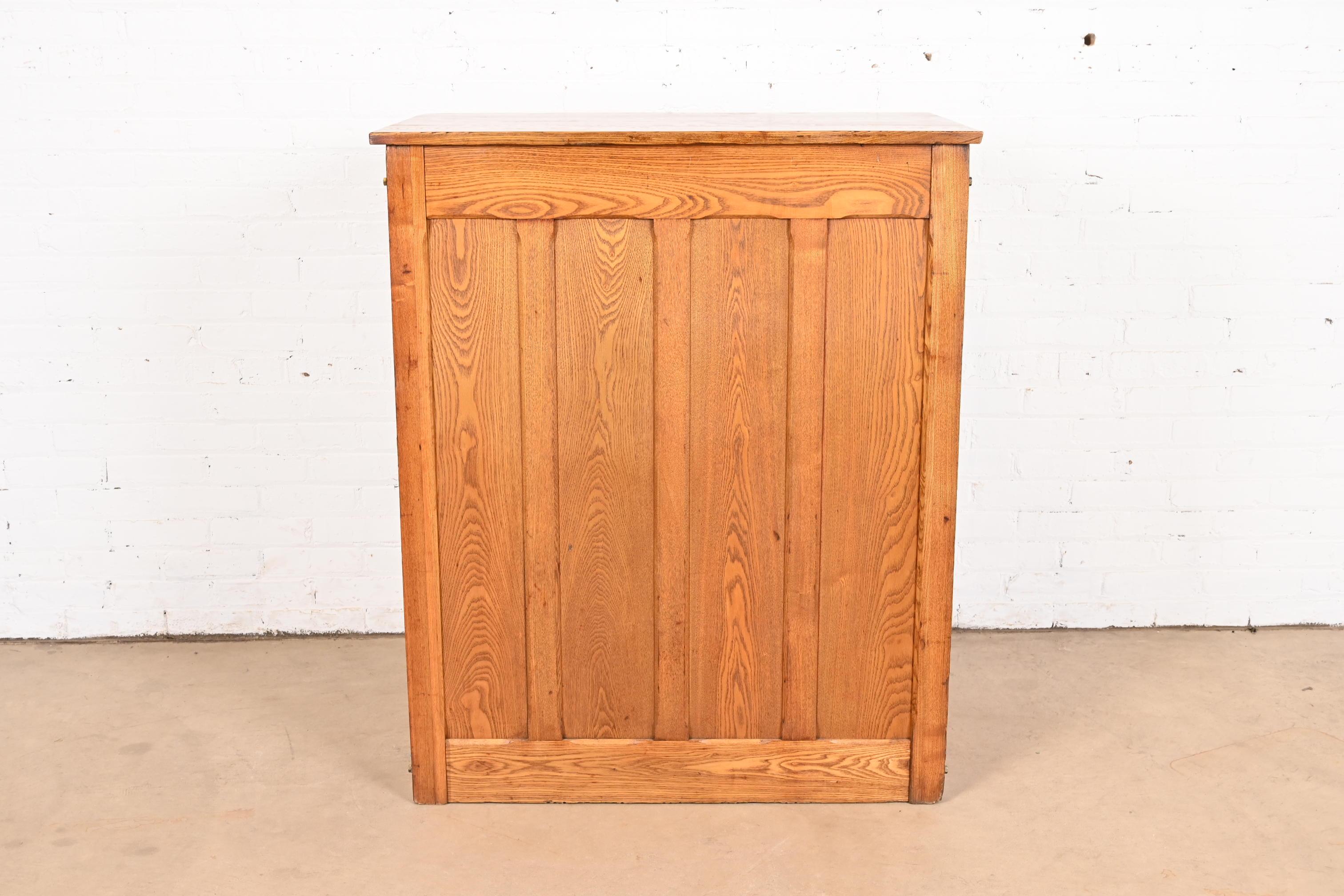 Antique Oak 24-Drawer Architect's Blueprint Flat File Cabinet by Hamilton 2