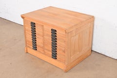 Antique Oak 24-Drawer Flat File Printer's Cabinet or Collector's Cabinet